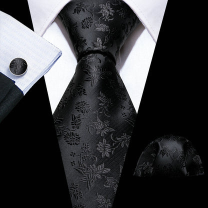 Men Wedding  Brown Floral Silk Tie