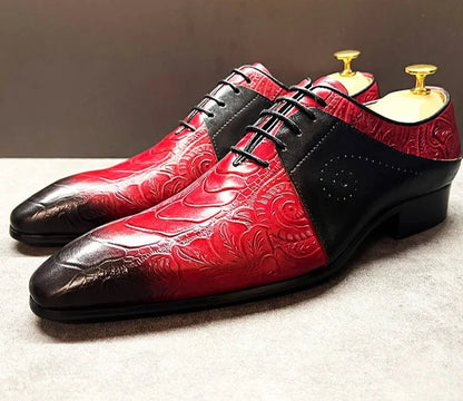 Leather Lace Up Pointed Toe Men Shoes