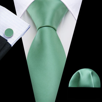 Green Teal Fashion Silk Men Tie