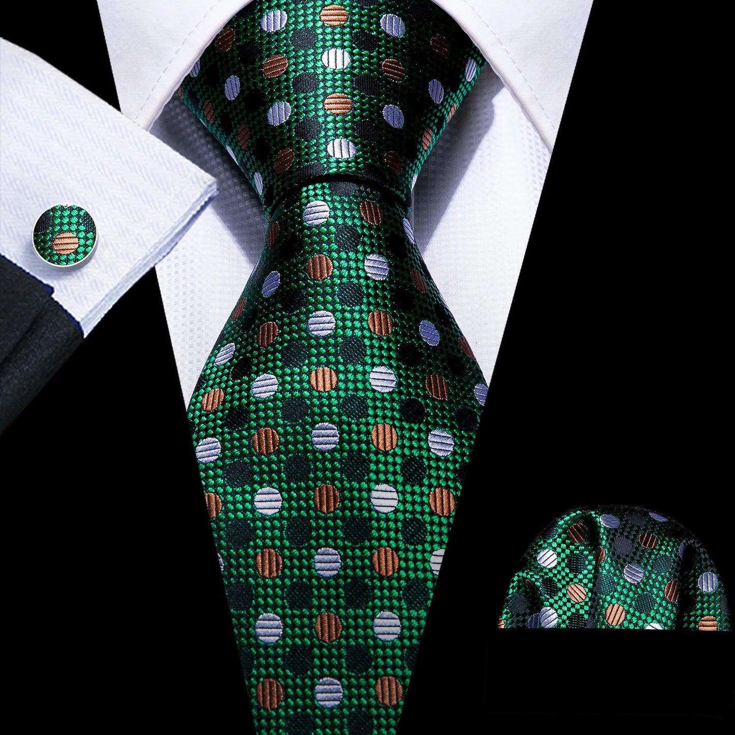 Green Teal Fashion Silk Men Tie