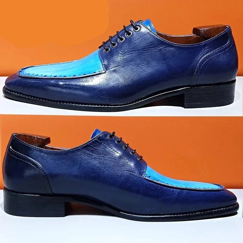 LACE UP BROGUE BLUE BLACK MENS SHOES