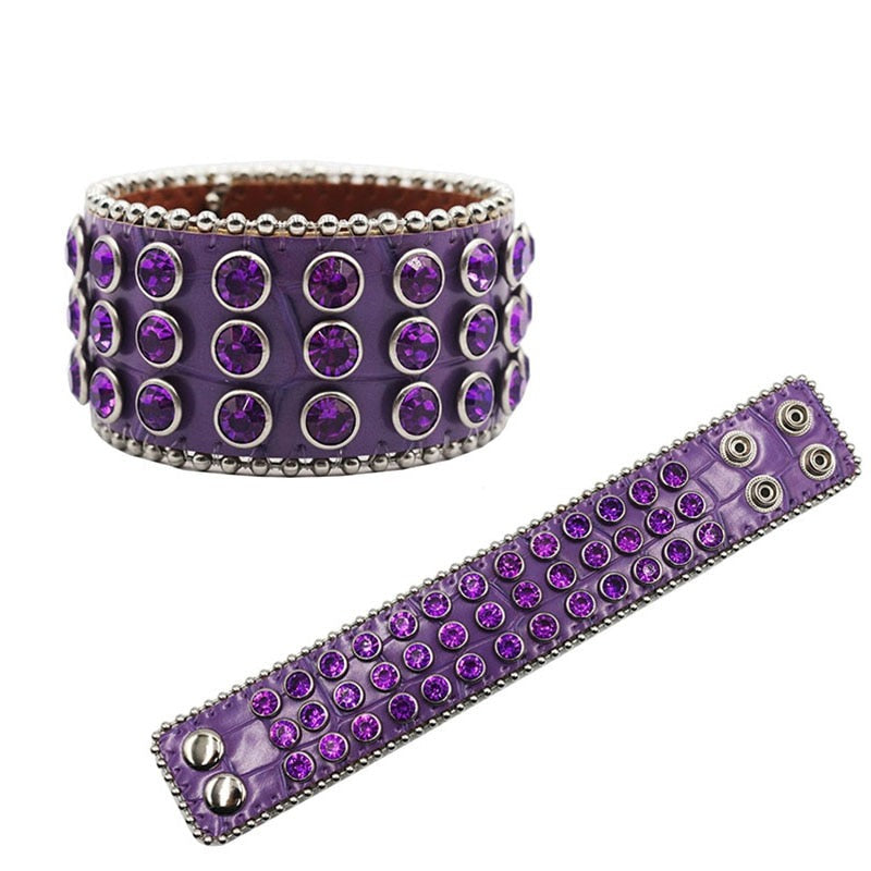 Rhinestone Bracelet Punk