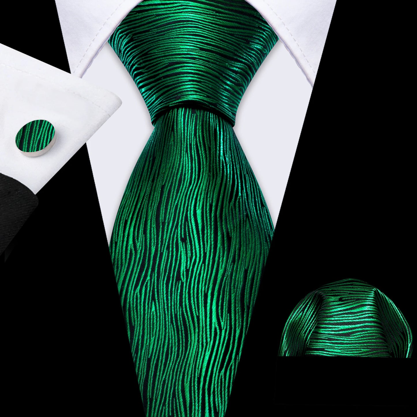 Green Teal Fashion Silk Men Tie