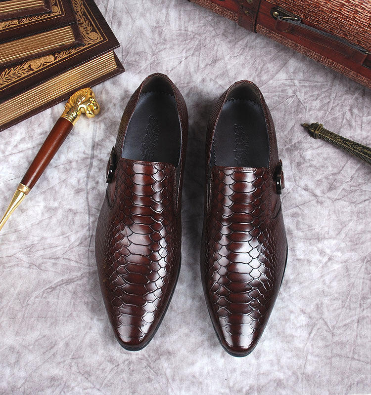 Black Burgundy Men's Loafers Shoes