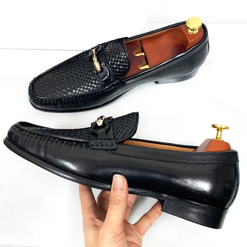 Horsebit Loafers Slip-On Leather Shoes