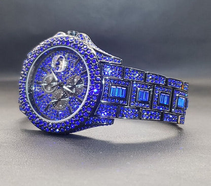 Men Blue Diamond Watch