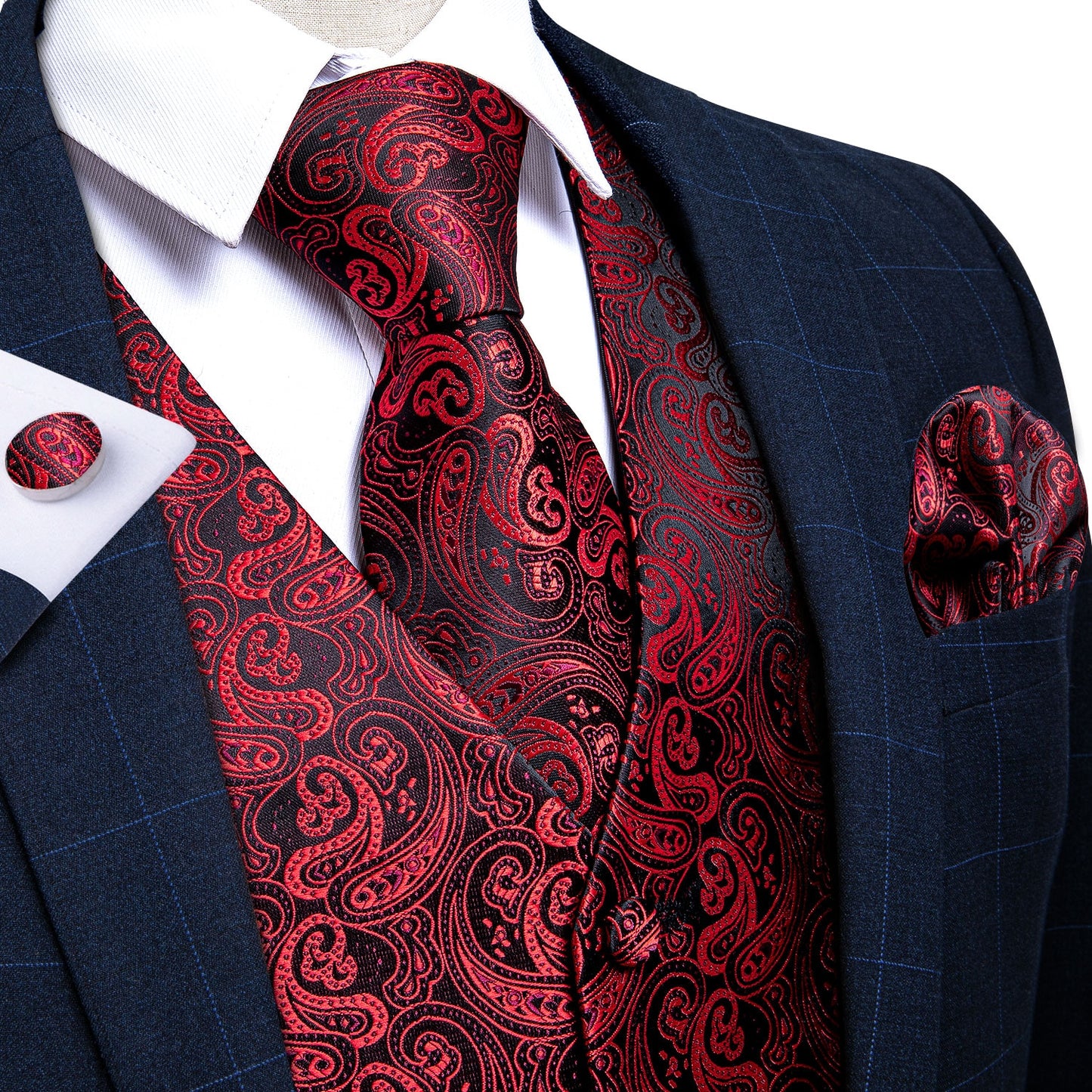 Business Sleeveless Paisley Vest