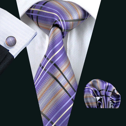 Purple Plaid Men Tie