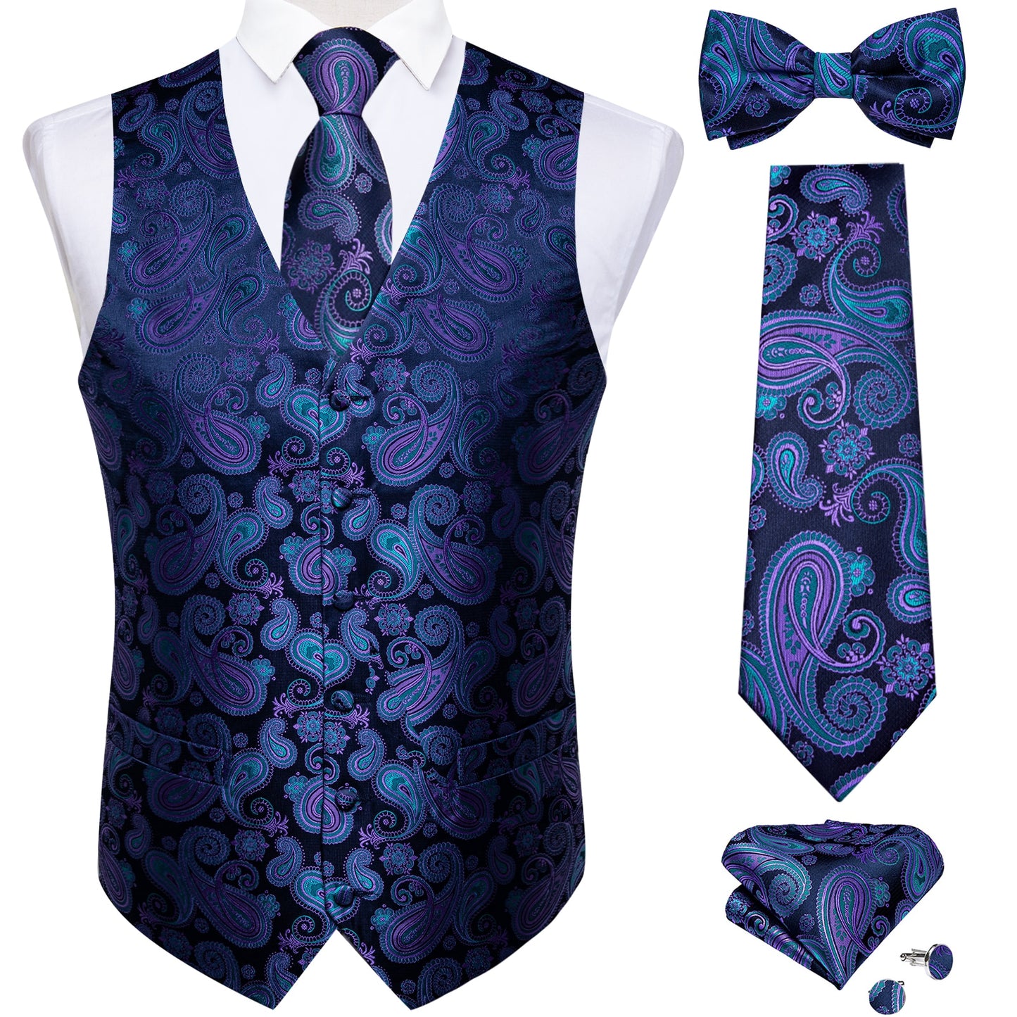 Business Sleeveless Paisley Vest