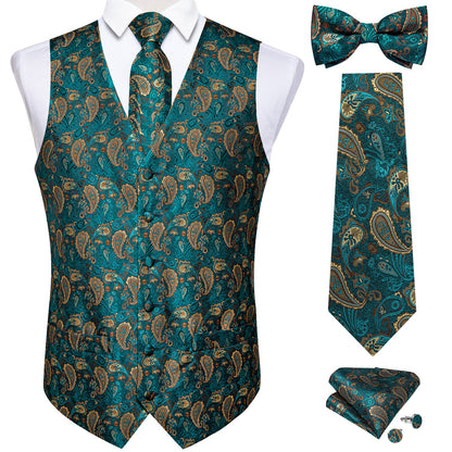 Business Sleeveless Paisley Vest