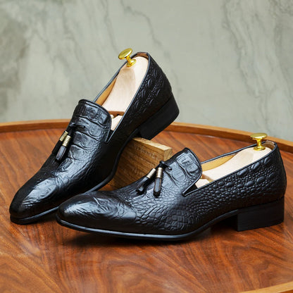 Genuine Leather Tassel Loafer Slip-on Men Shoes