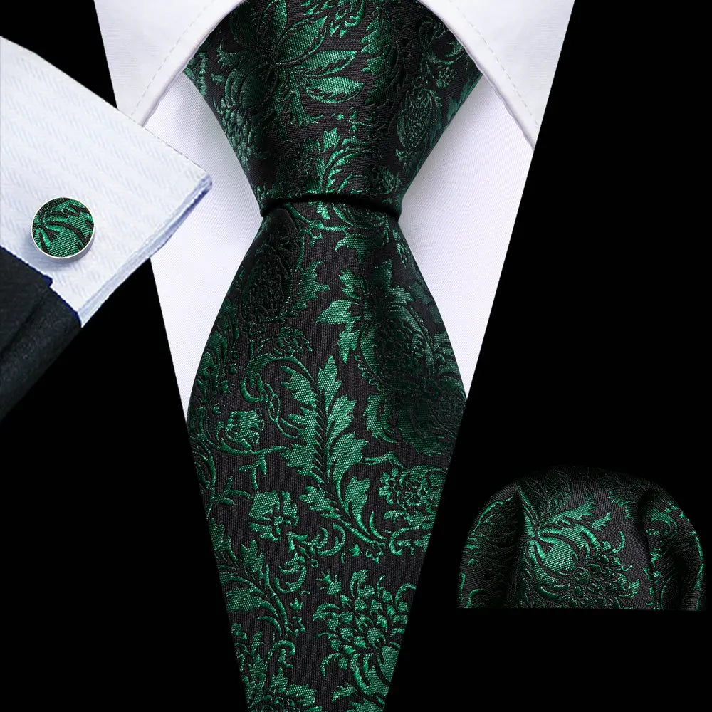 Green Teal Fashion Silk Men Tie