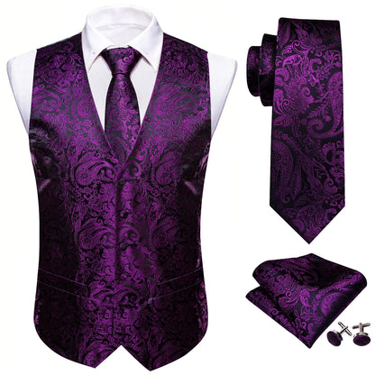 Mens Classic Black Paisley Jacquard Folral Tie