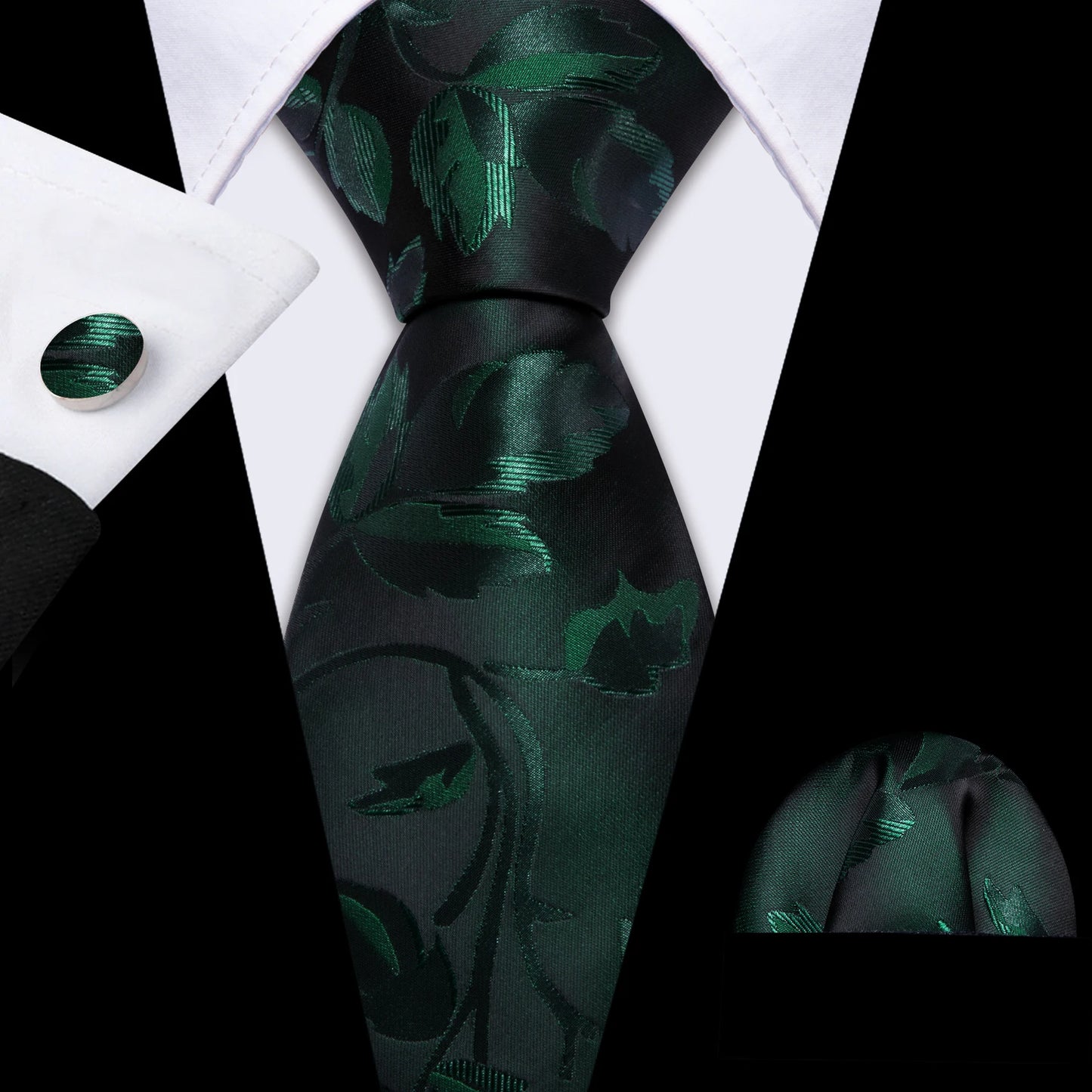 Green Teal Fashion Silk Men Tie