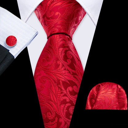 Exquisite Rust Red Silk Ties For Men