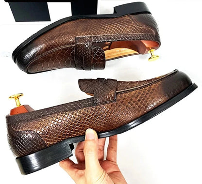 Snake Print Leather Shoes