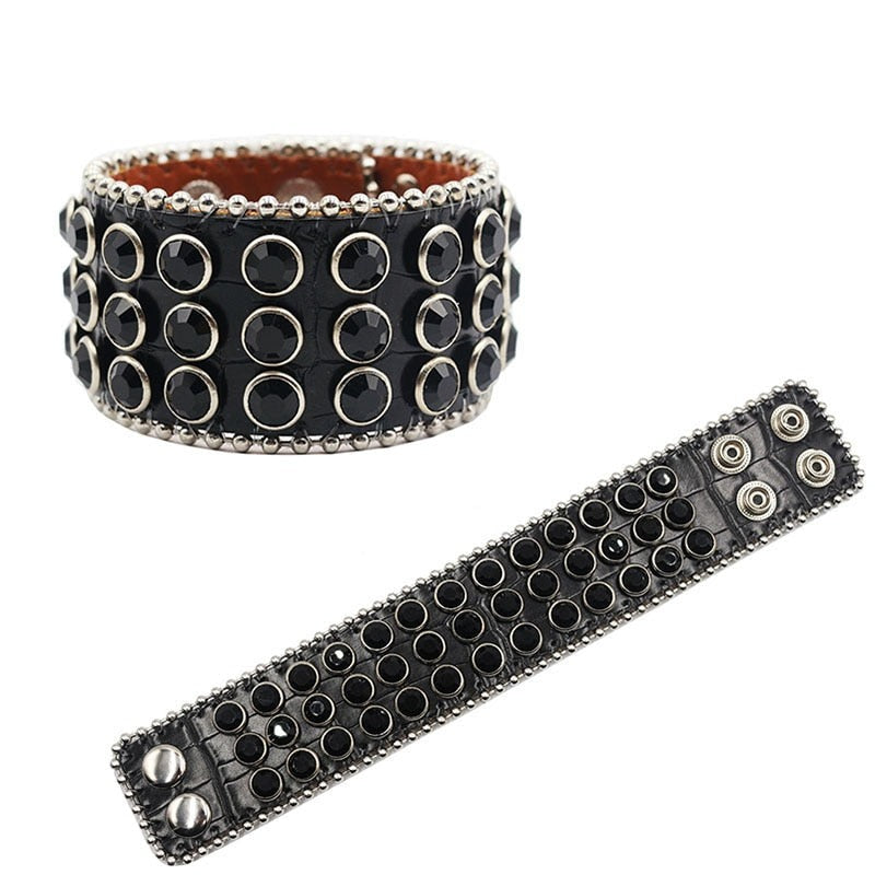 Rhinestone Bracelet Punk