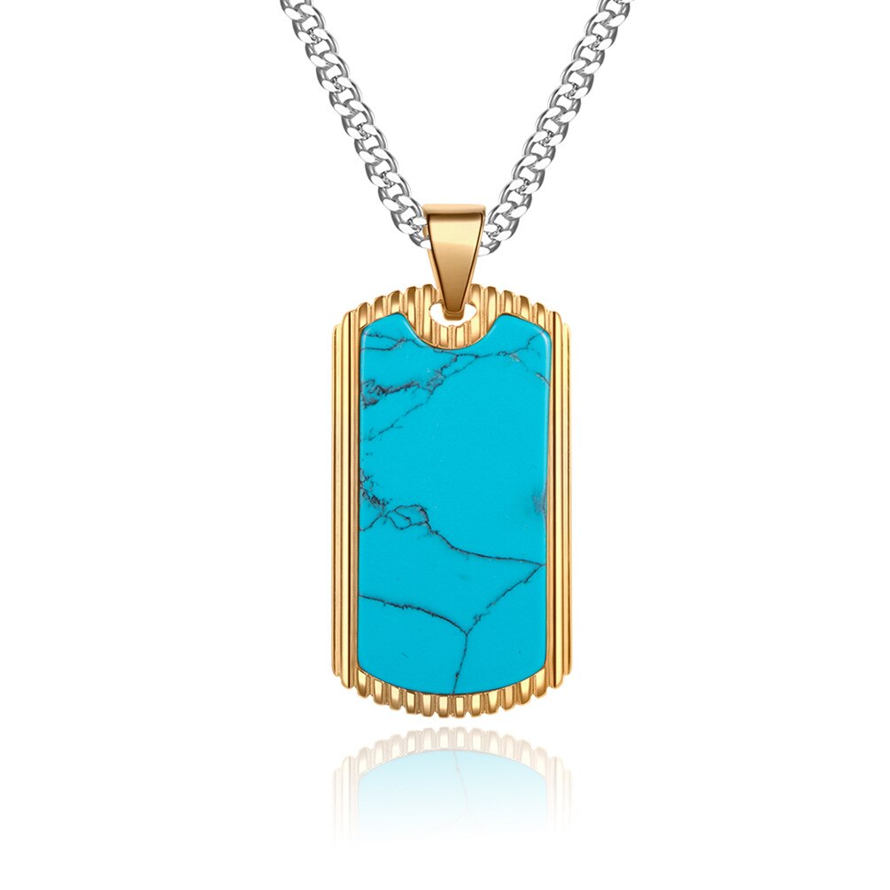 Fiber Dog Tag Pendant Necklace