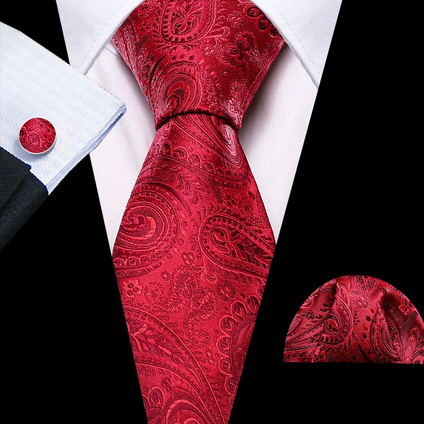 Exquisite Rust Red Silk Ties For Men