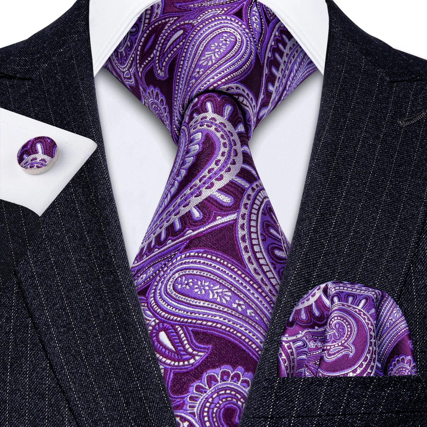 Purple Plaid Men Tie