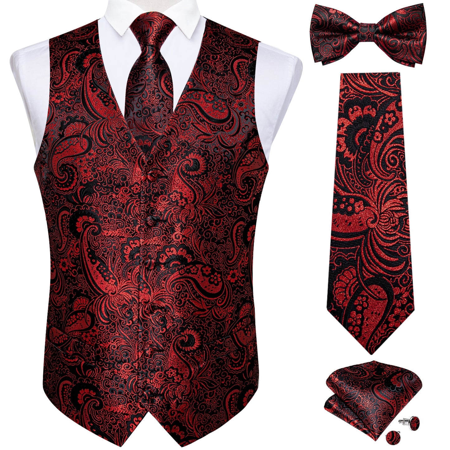 Business Sleeveless Paisley Vest