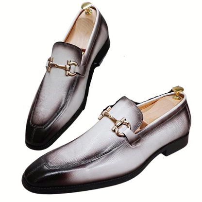 Slip on White Horsebit Loafers Men Shoes