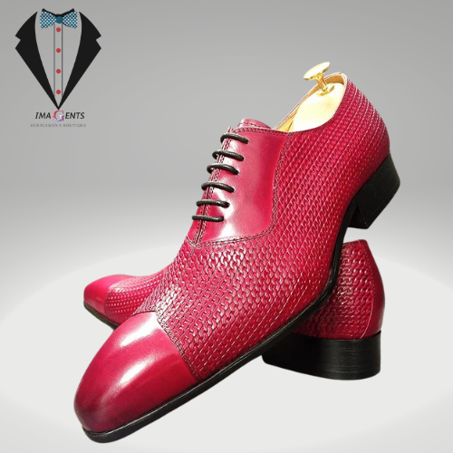 Real Leather Red Pointed Toe Men Shoes