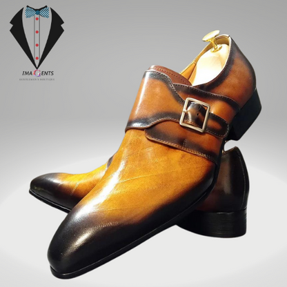 Real Leather Monk Men Shoe