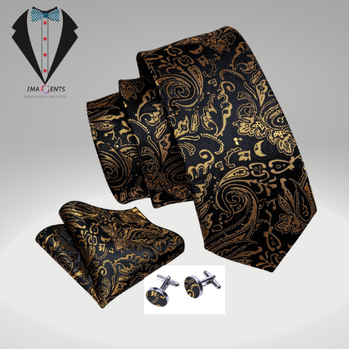 Men Wedding  Brown Floral Silk Tie