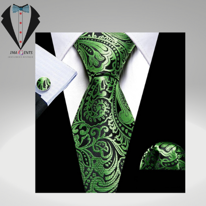 Green Teal Fashion Silk Men Tie