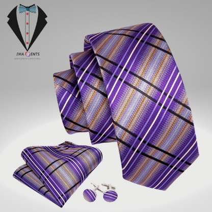 Purple Plaid Men Tie