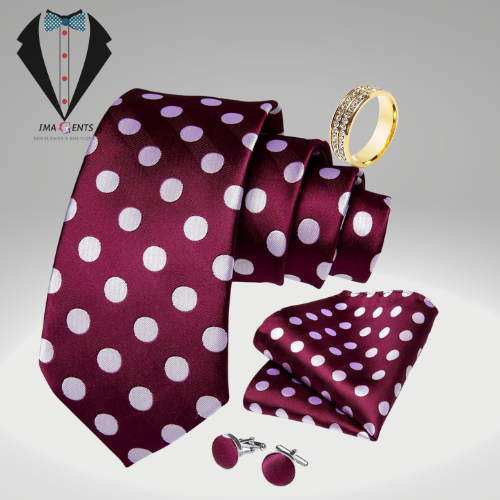 Pocket Square Cufflinks Neck Tie Ring Set