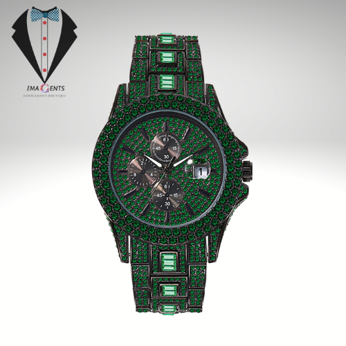 Green Iced Diamond Watches