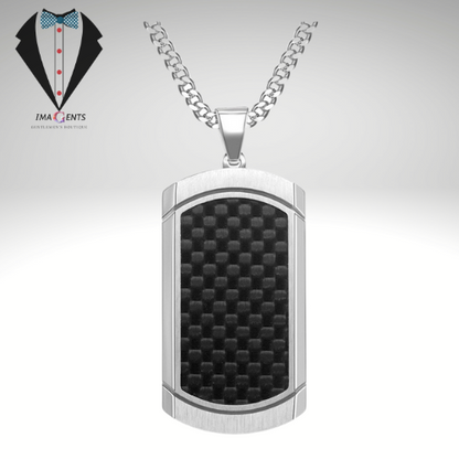 Fiber Dog Tag Pendant Necklace