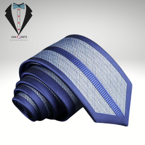 Blue Patchwork Jacquard Necktie
