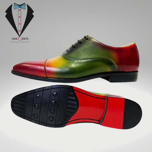 Mixed Colors Lace-Up Square Cap Toe Men Shoes