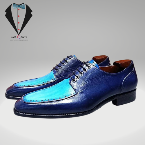 LACE UP BROGUE BLUE BLACK MENS SHOES