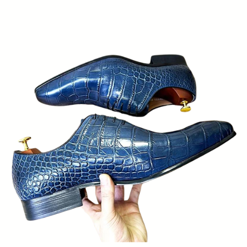 Genuine Leather Oxford Crocodile Shoes For Men