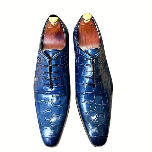 Genuine Leather Oxford Crocodile Shoes For Men