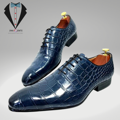 Genuine Leather Oxford Crocodile Shoes For Men