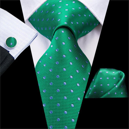 Green Paisley Silk Tie Set