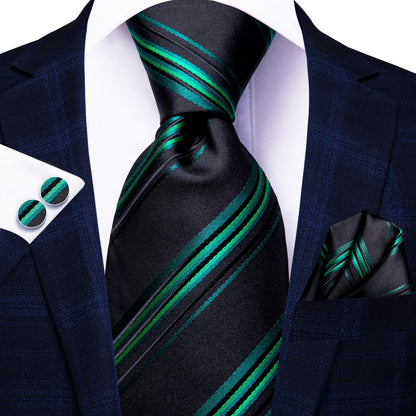 Green Paisley Silk Tie Set