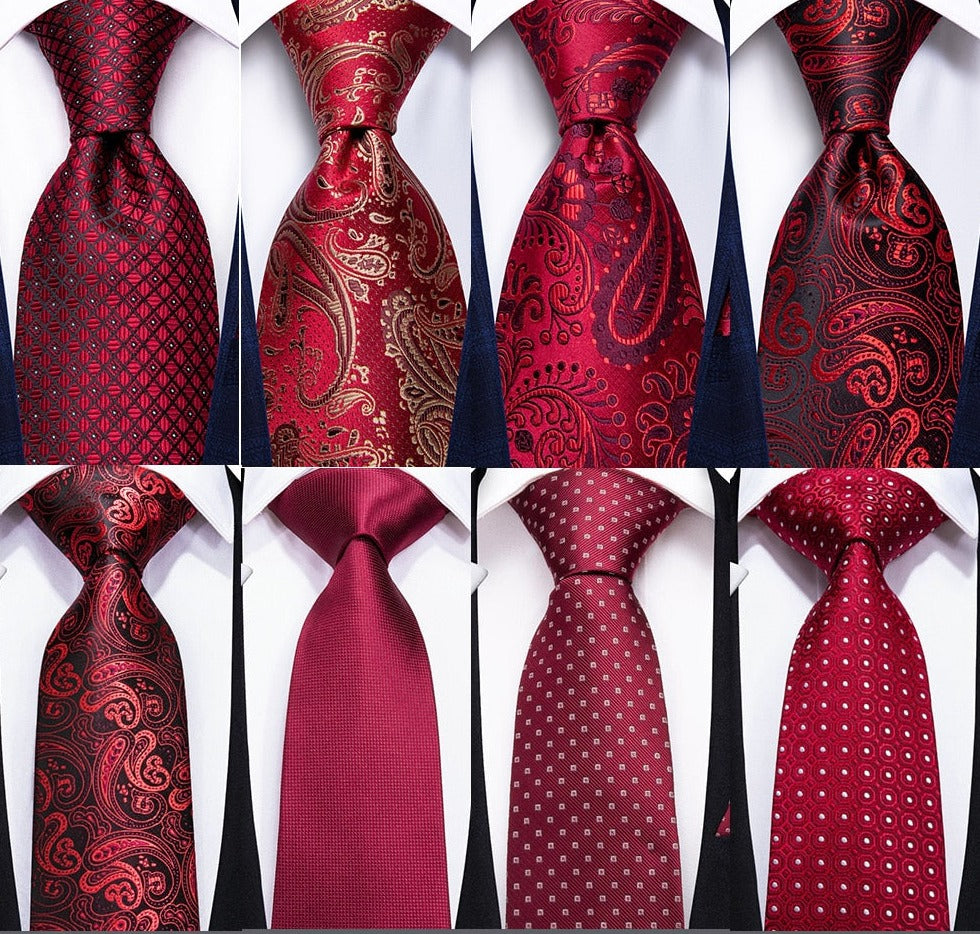 Burgundy Paisley Silk Tie