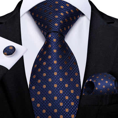 White Dot Black Silk Ties