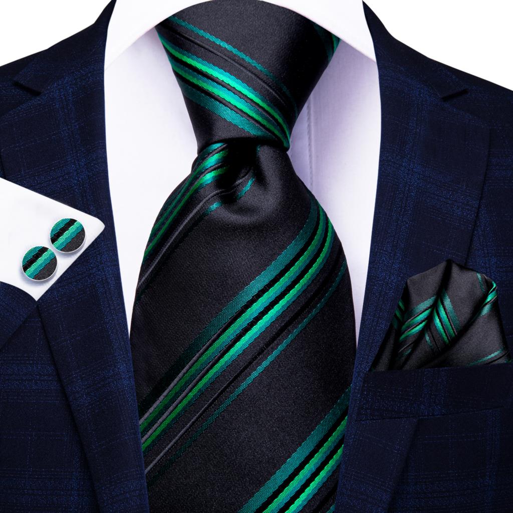 Striped Silk Business Tie Set