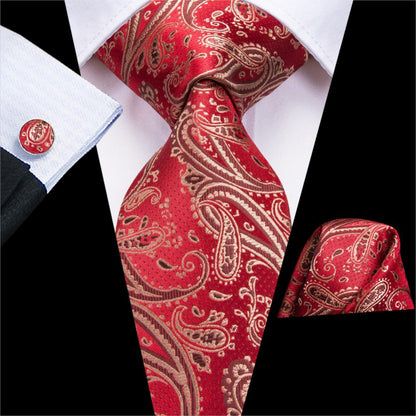 Burgundy Paisley Silk Tie