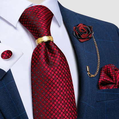 Luxury Paisley Solid Tie Set