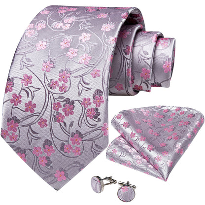 Print Floral Silk Pink Set