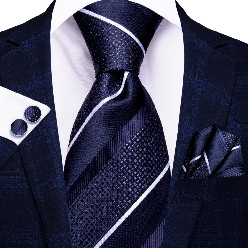 Striped Silk Business Tie Set