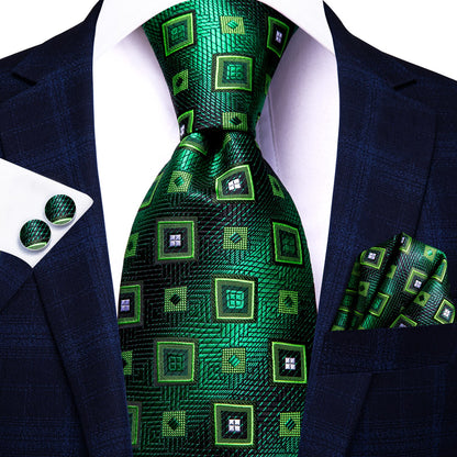 Green Paisley Silk Tie Set